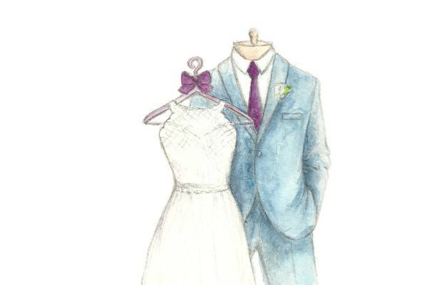 Wedding Sketch, Couple Illustration, Wedding Anniversary, Paper  Anniversary, Wedding Gift, Wedding Illustration, Drawing From Wedding Photo  - Etsy