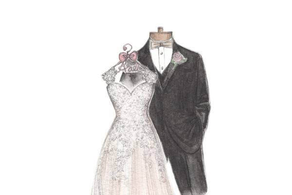 Dreamlines Personalized Wedding Dress Sketch