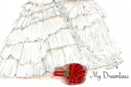 Dreamlines Personalized Wedding Dress Sketch