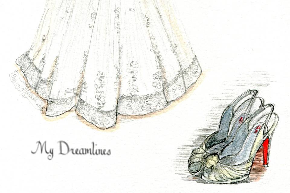 Dreamlines Personalized Wedding Dress Sketch