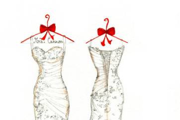 Valentine's Day gift can be her wedding dress sketched and framed. www.MyDreamlines.com