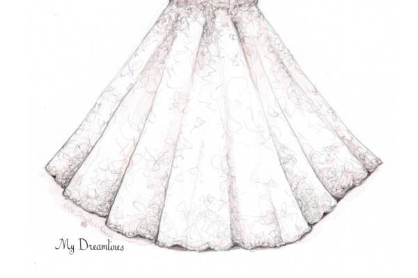 Dreamlines Personalized Wedding Dress Sketch