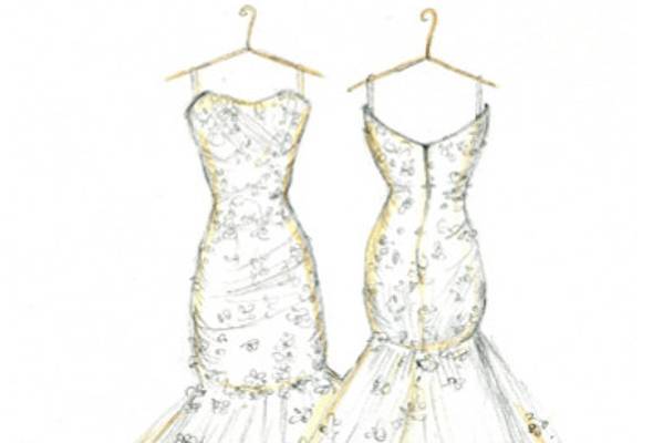 Dreamlines Personalized Wedding Dress Sketch