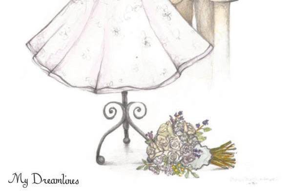 Dreamlines Personalized Wedding Dress Sketch