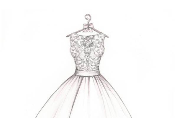 Dreamlines Personalized Wedding Dress Sketch