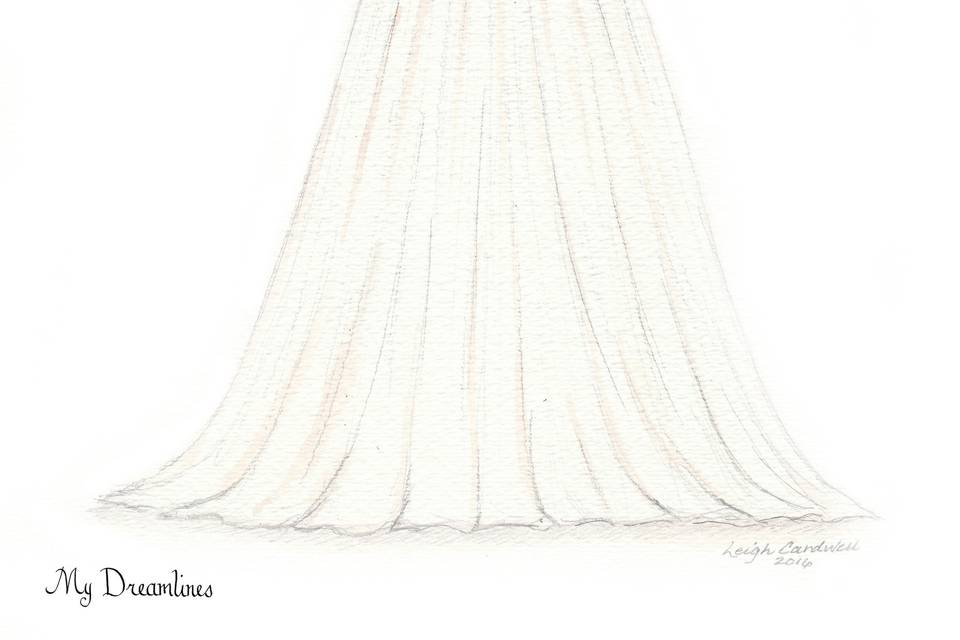 Dreamlines Personalized Wedding Dress Sketch