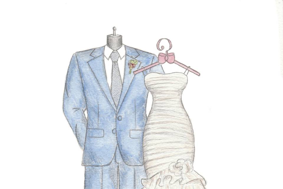 Dreamlines Personalized Wedding Dress Sketch