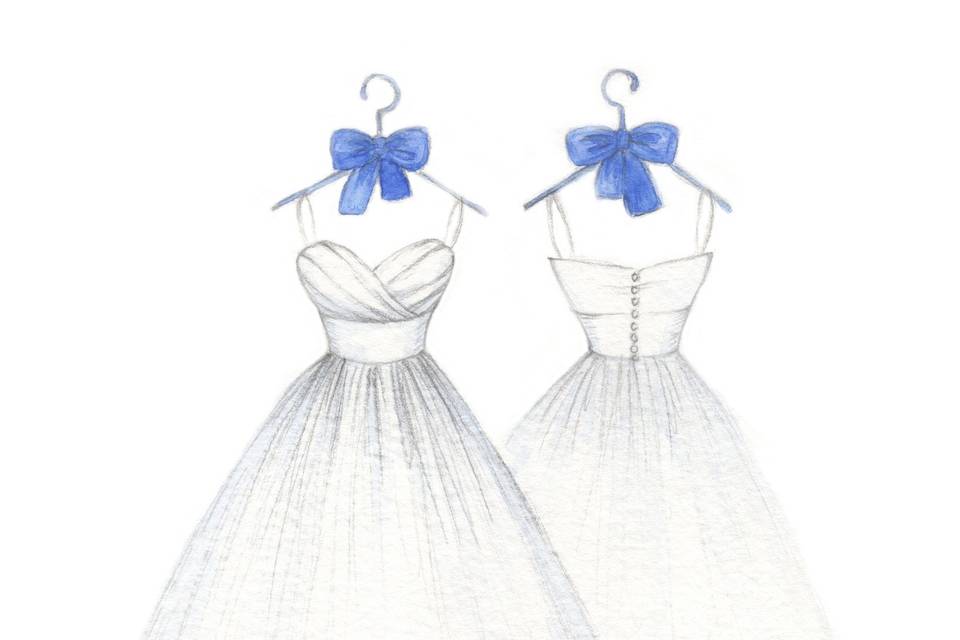 simple wedding dress drawing