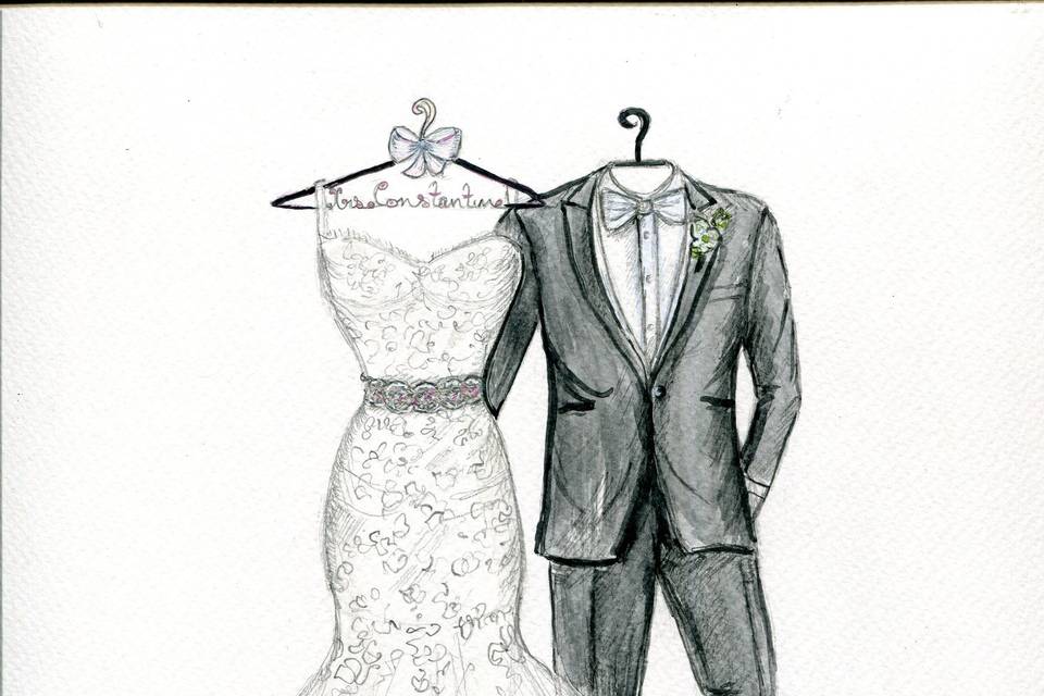 Dreamlines Personalized Wedding Dress Sketch