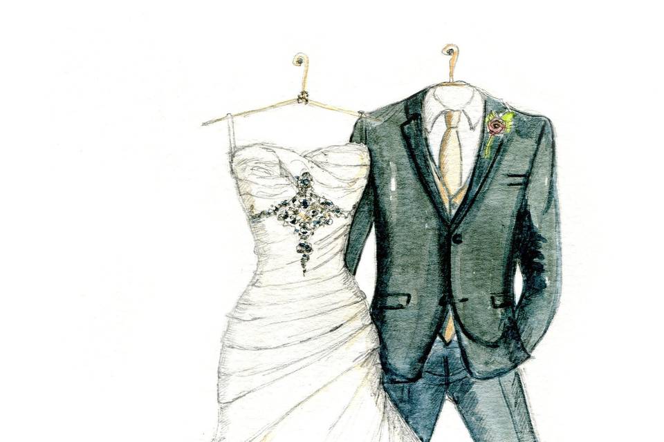 Dreamlines Personalized Wedding Dress Sketch