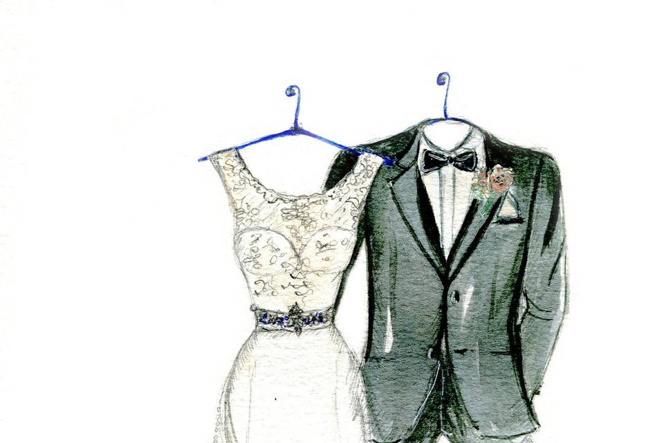 Dreamlines Personalized Wedding Dress Sketch