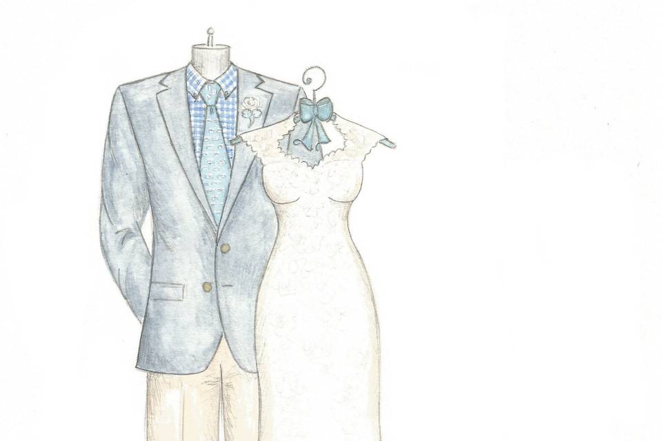 Dreamlines Personalized Wedding Dress Sketch