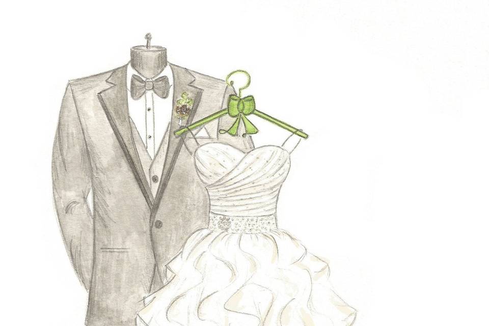 Dreamlines Personalized Wedding Dress Sketch