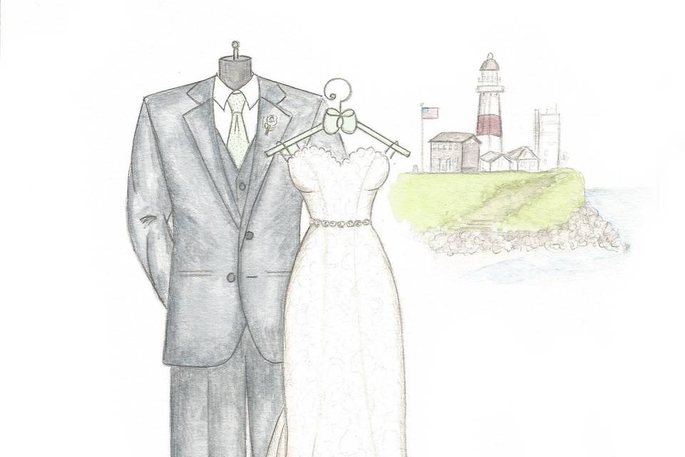 Dreamlines Personalized Wedding Dress Sketch