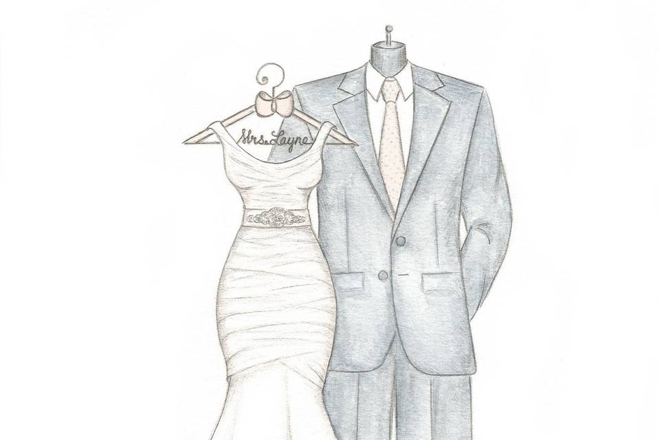 Dreamlines Personalized Wedding Dress Sketch