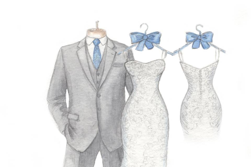 Dreamlines wedding dress sketch is perfect for a Christmas gift.  If time is a factor we can provide you with a card to give to your wife. Something you both can create with the artist.  www.MyDreamlines.com