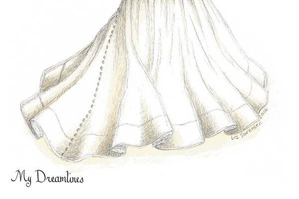 Dreamlines Personalized Wedding Dress Sketch