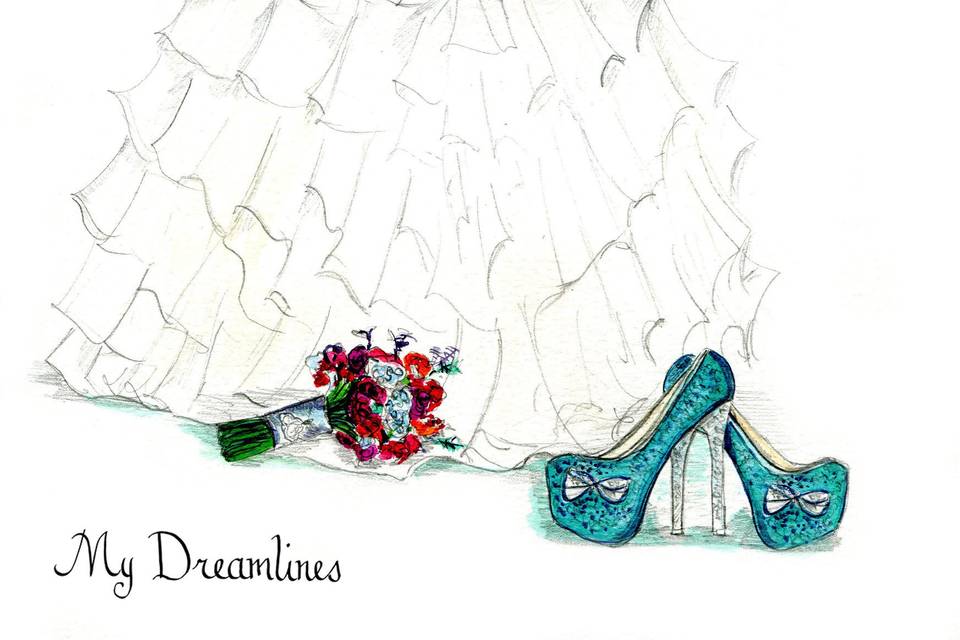 Dreamlines Personalized Wedding Dress Sketch - Favors & Gifts - O Fallon,  MO - WeddingWire