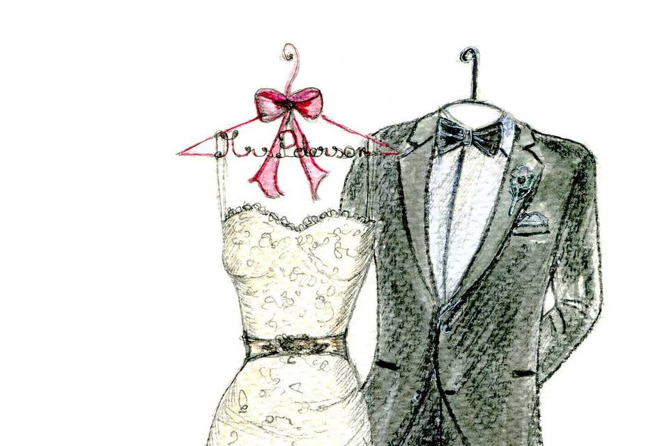 Dreamlines Personalized Wedding Dress Sketch