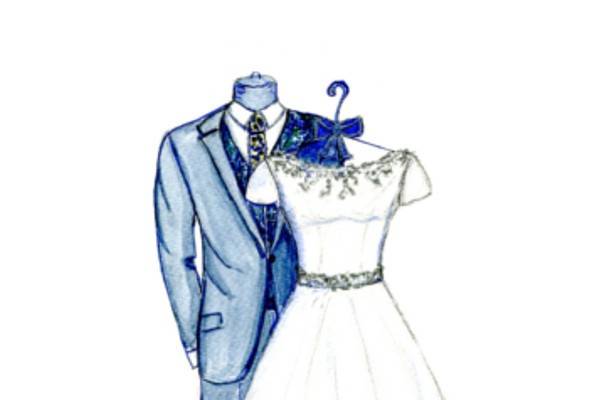 Dreamlines Personalized Wedding Dress Sketch