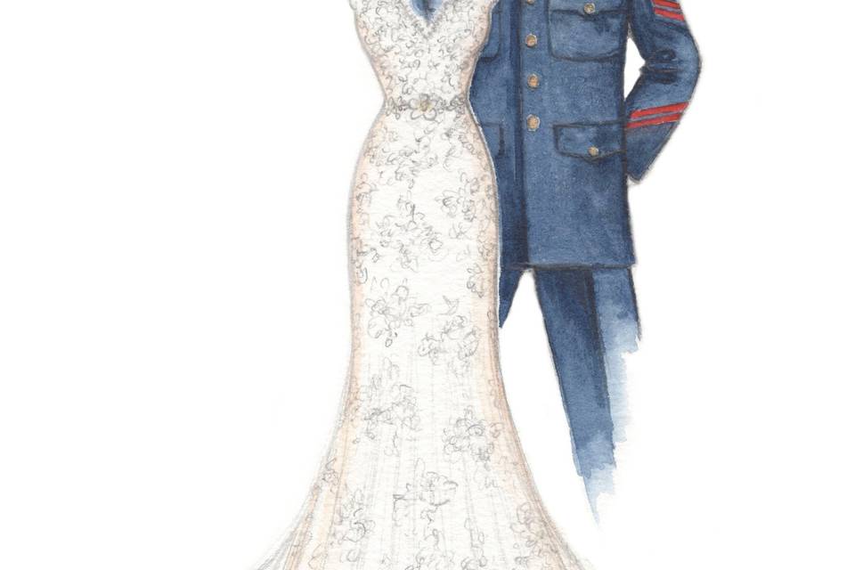 Dreamlines Personalized Wedding Dress Sketch