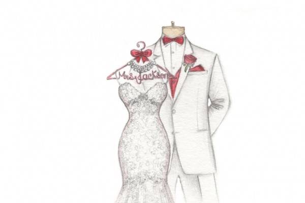 Dreamlines Personalized Wedding Dress Sketch