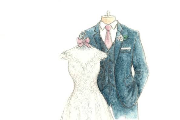 wedding couple sketch