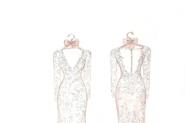 Dreamlines Personalized Wedding Dress Sketch