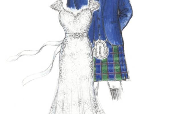 Dreamlines Personalized Wedding Dress Sketch