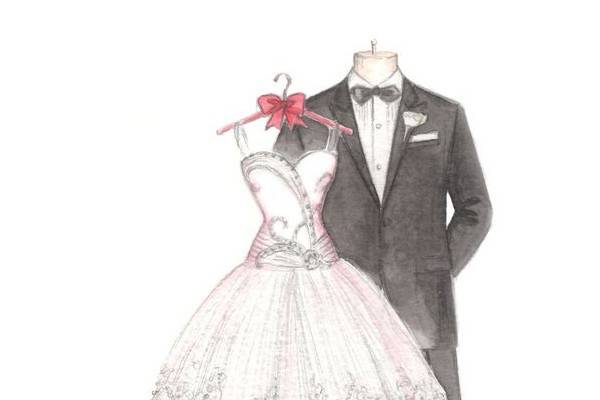 Dreamlines Personalized Wedding Dress Sketch