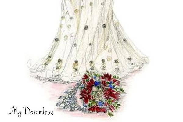 Dreamlines Personalized Wedding Dress Sketch