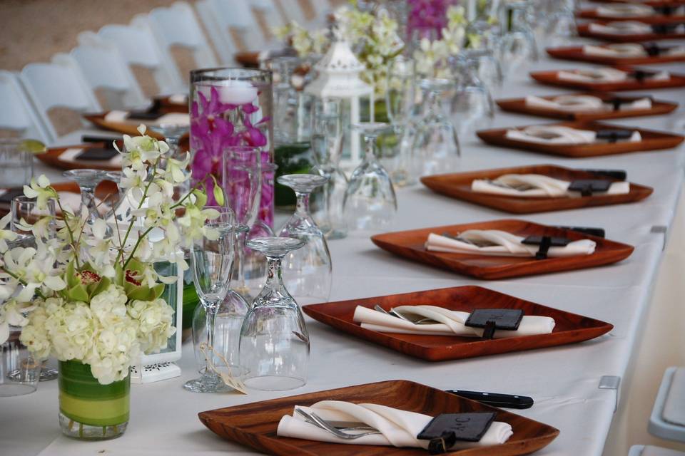 Long table for guests