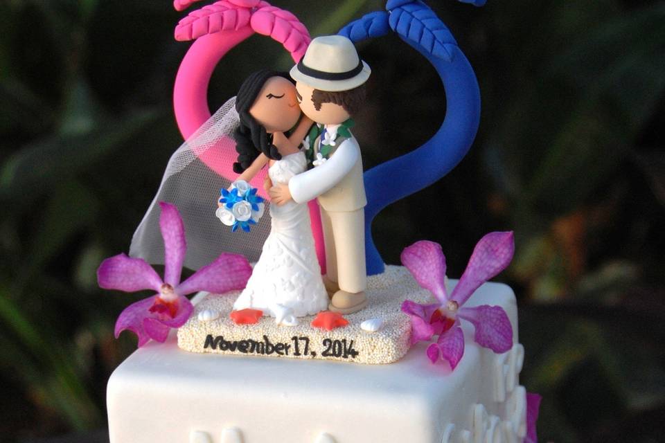 Two tier wedding cake