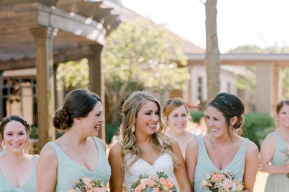 Bride and bridesmaids