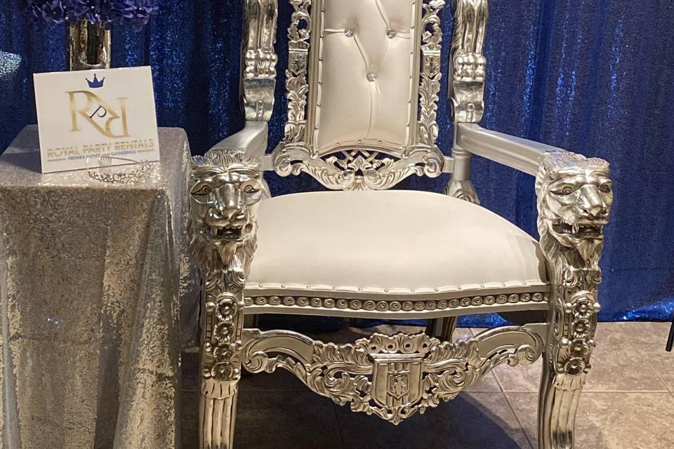 White throne chair king queen set rentals Shreveport LA  Where to rent  white throne chair king queen set in Bossier City Louisiana, Shreveport,  Minden LA, Red Chute LA, Marshall TX, Blanchard