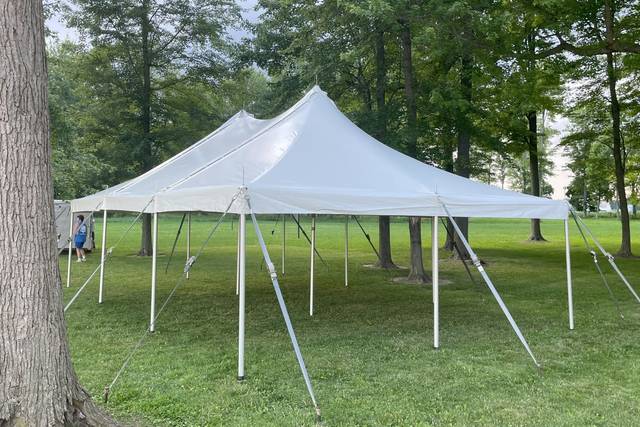 Wedding tent in the woods