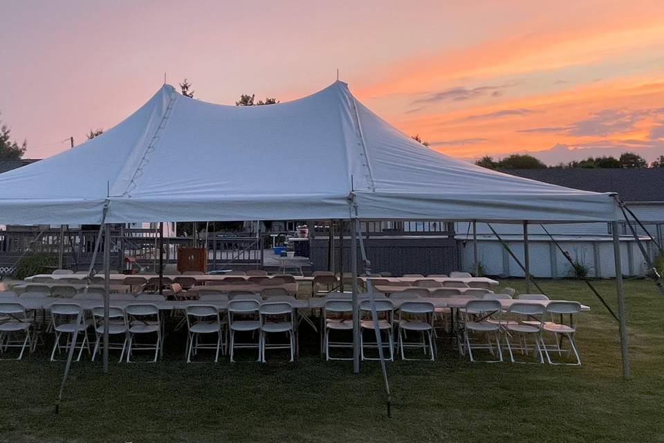 Wedding set-up during sunset