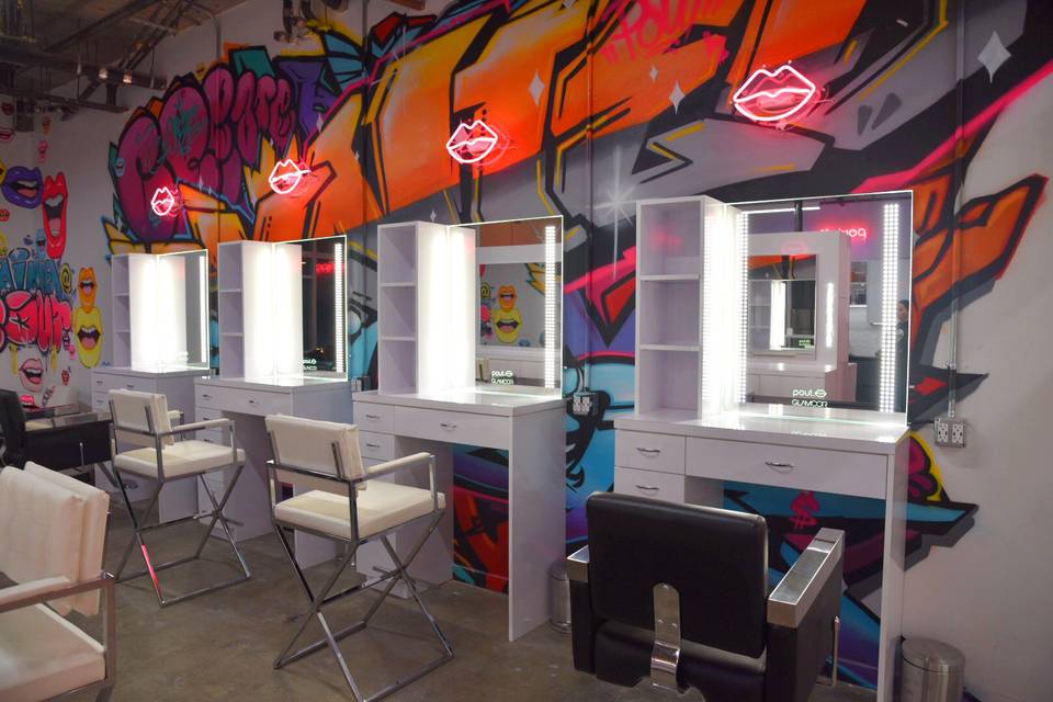 Creative space for hair and makeup needs