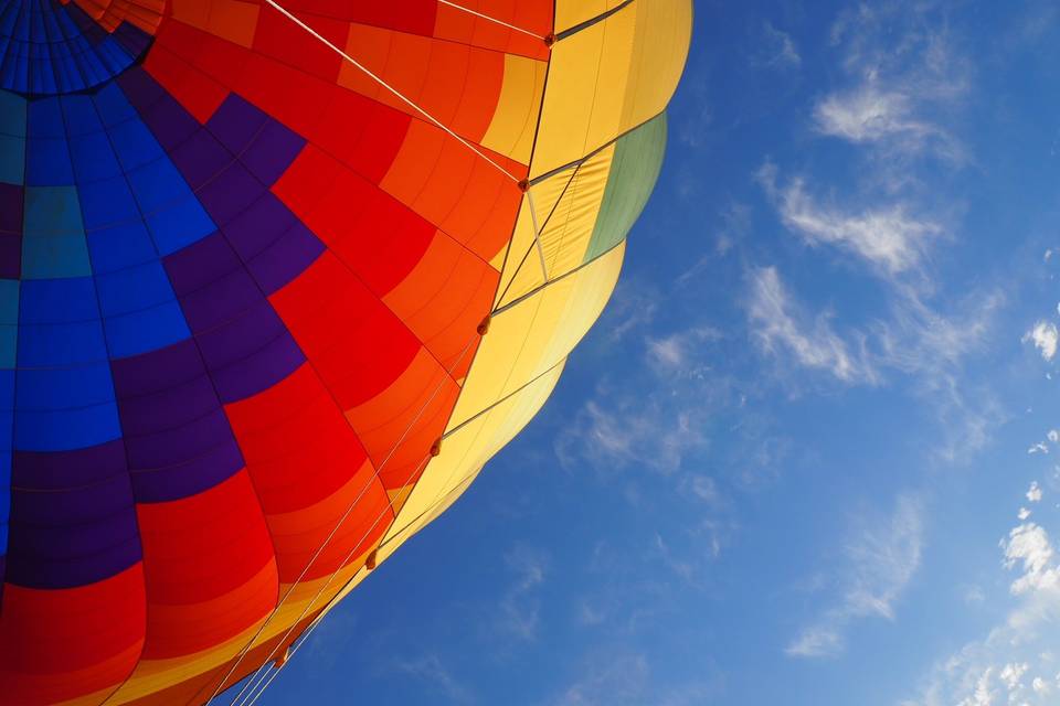 Romantic hot air balloon ride