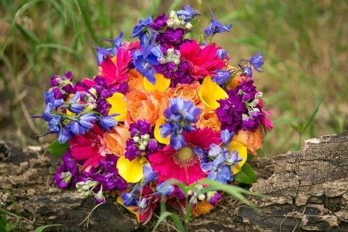 Colorful bridal bouquet