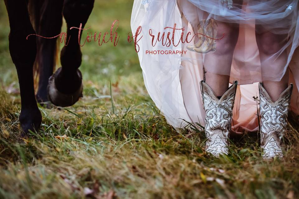 Bride and her horse