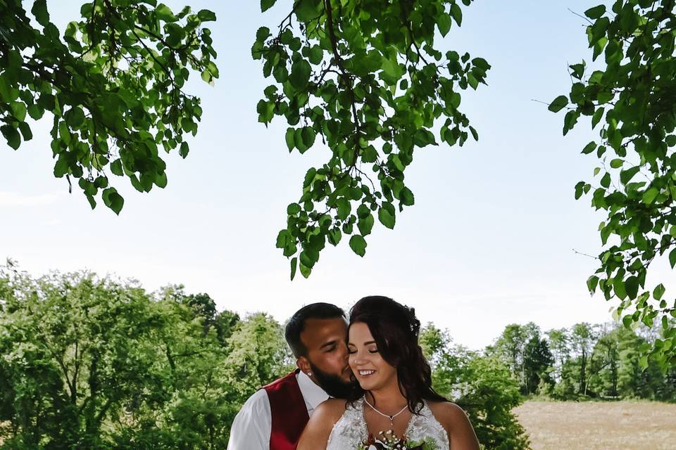 Bride and her horse