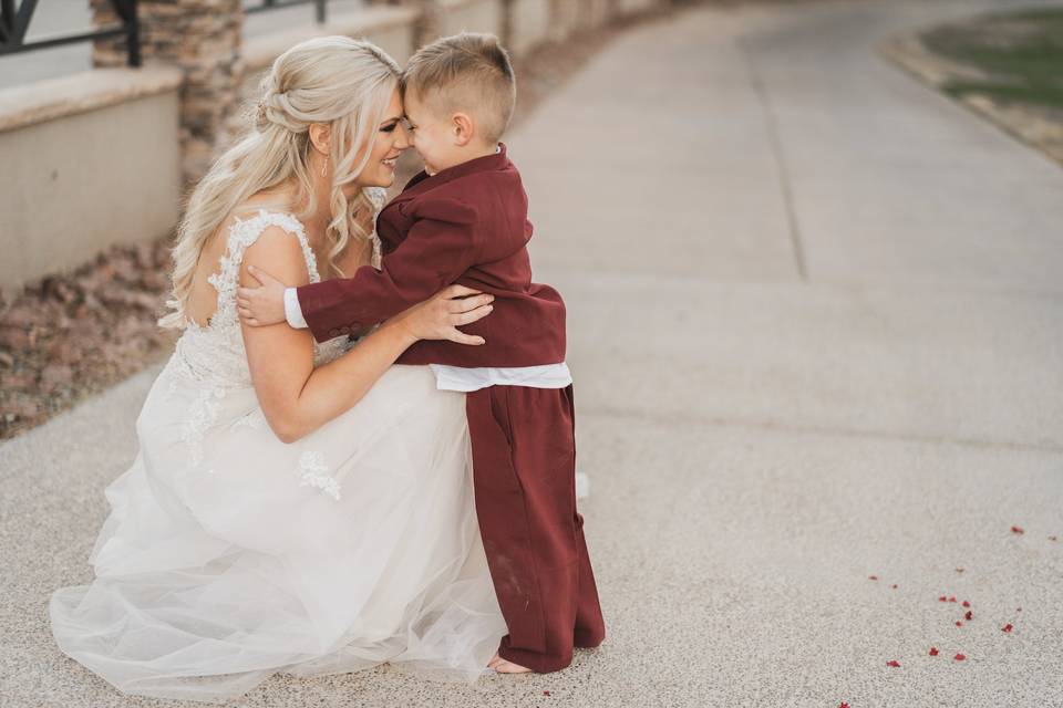 Bride and her little one