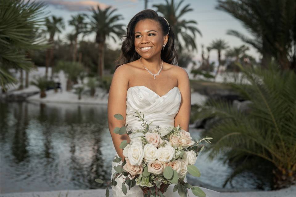 Bride with her bouquet