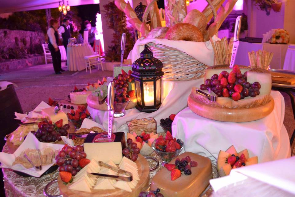 Cheese and fruit display