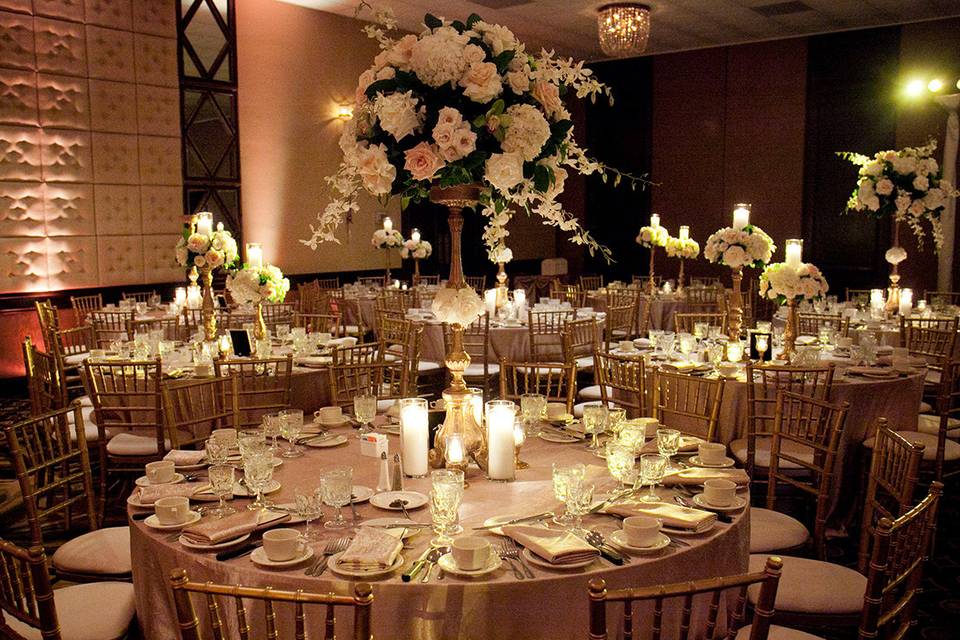 Table setup with centerpiece