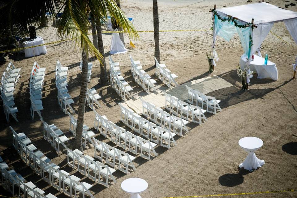Beautiful backdrop for your ceremony & guests.Palace Resorts, Isla Muejeres, Mexico