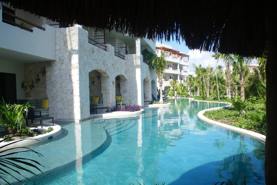 Swim-up Suite at Secrets Maroma, Mexico.
