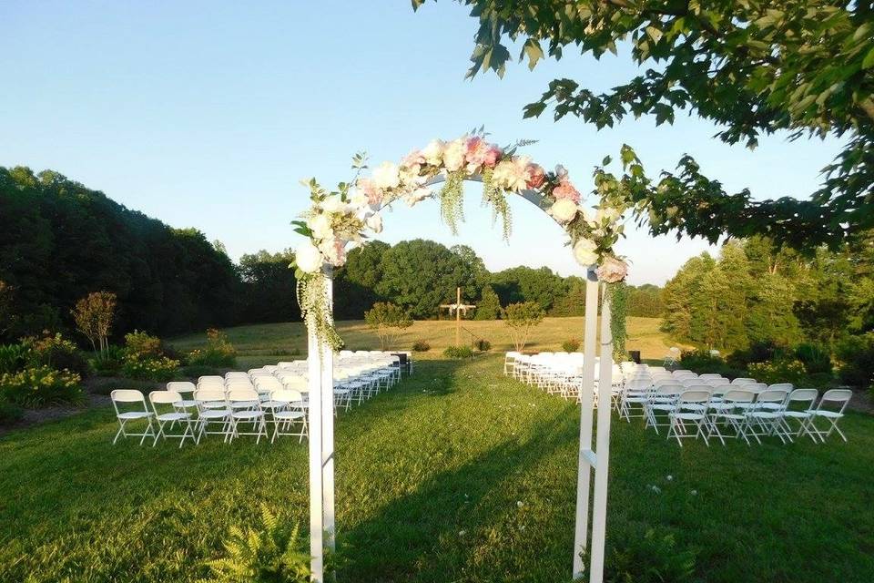 Flower garden. 300 chairs included