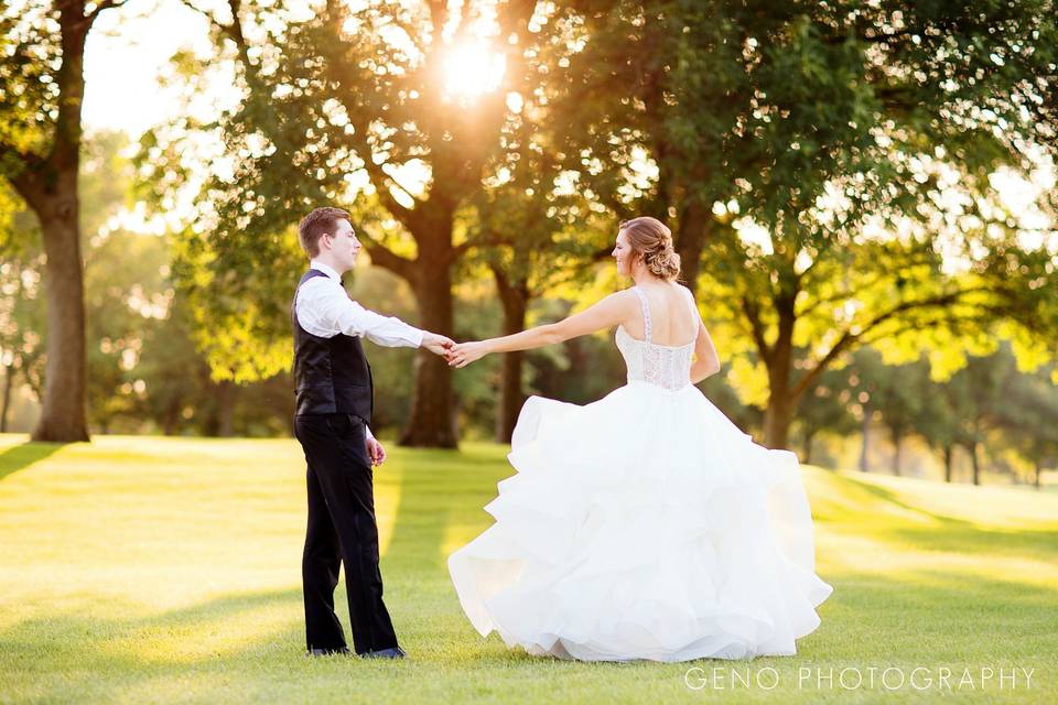 Dancing at sunset